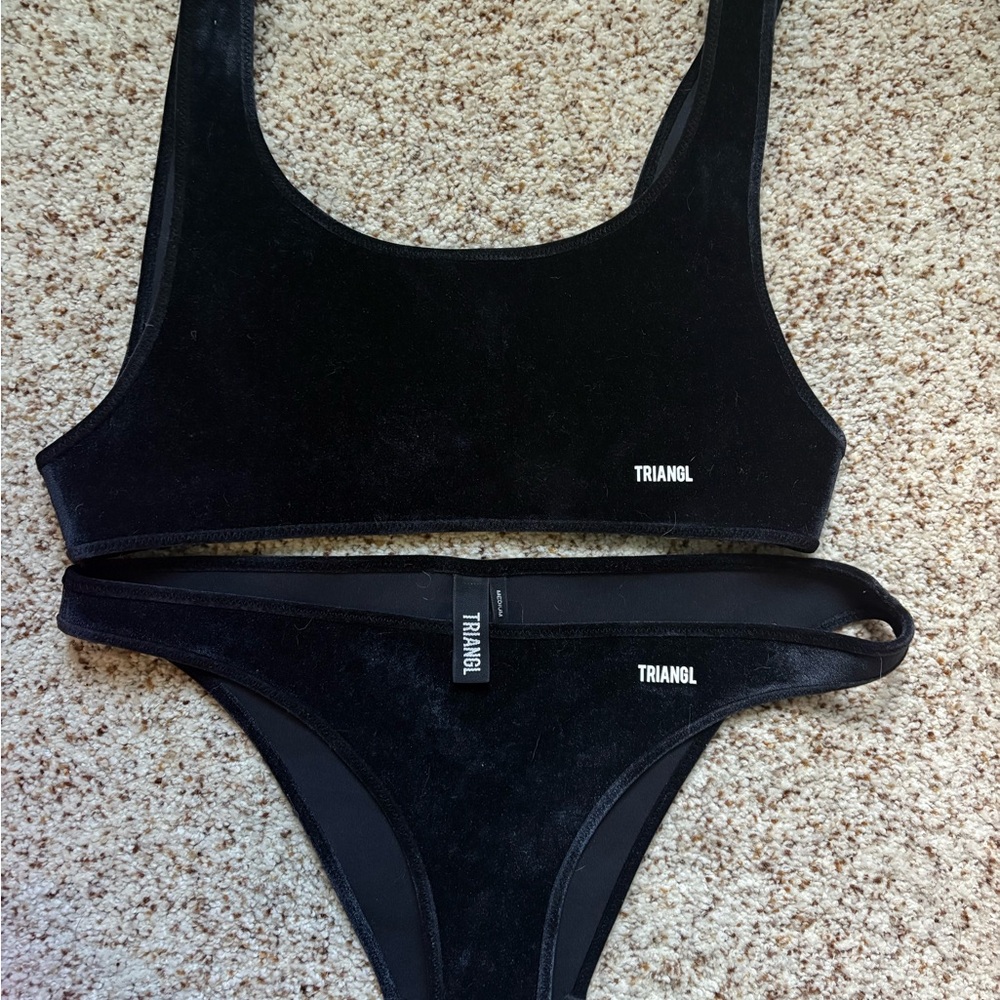 Triangl Swimwear Black Bikini Set Sporty Style